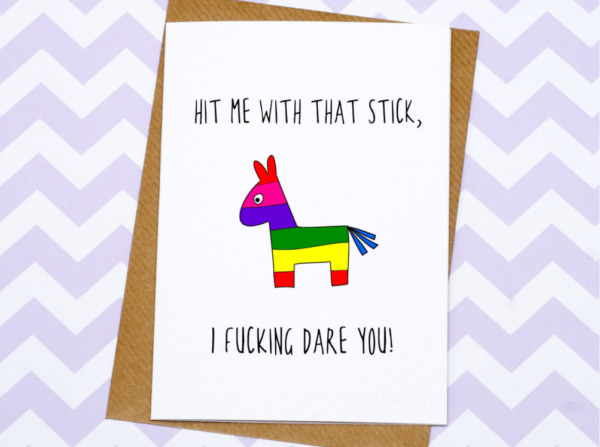 Hit me with that stick funny greeting card