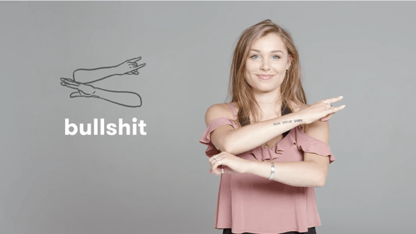 how to say bullshit in sign language