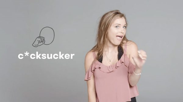 best way to say c*cksucker in sign language