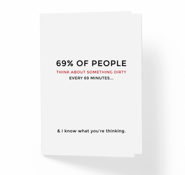 every 69 minutes funny greeting card