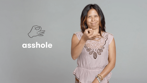 how to say asshole in sign language