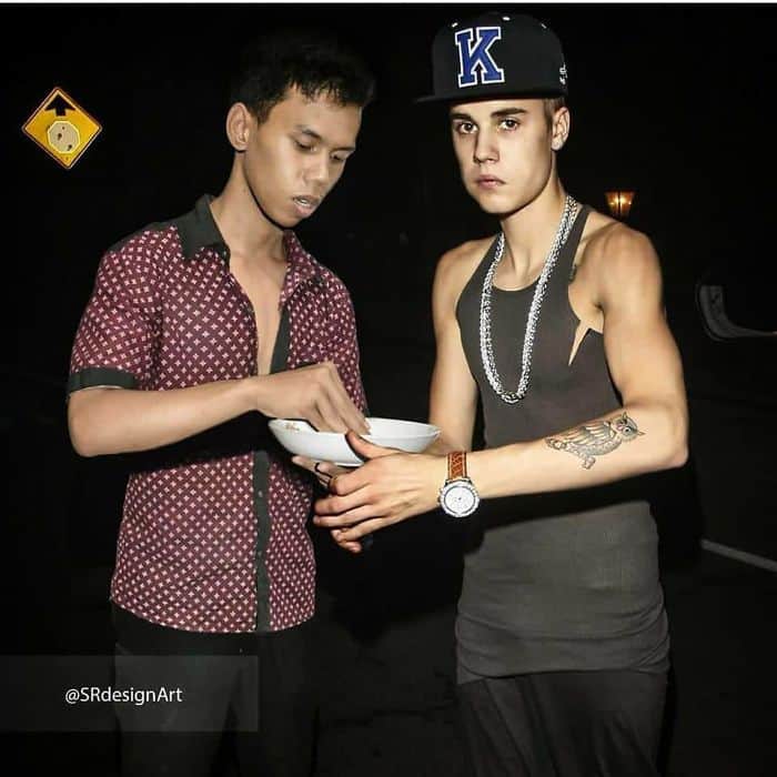 Photoshop guru with Justin Bieber