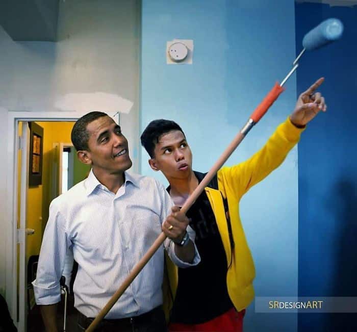 Photoshop guru with Barack Obama