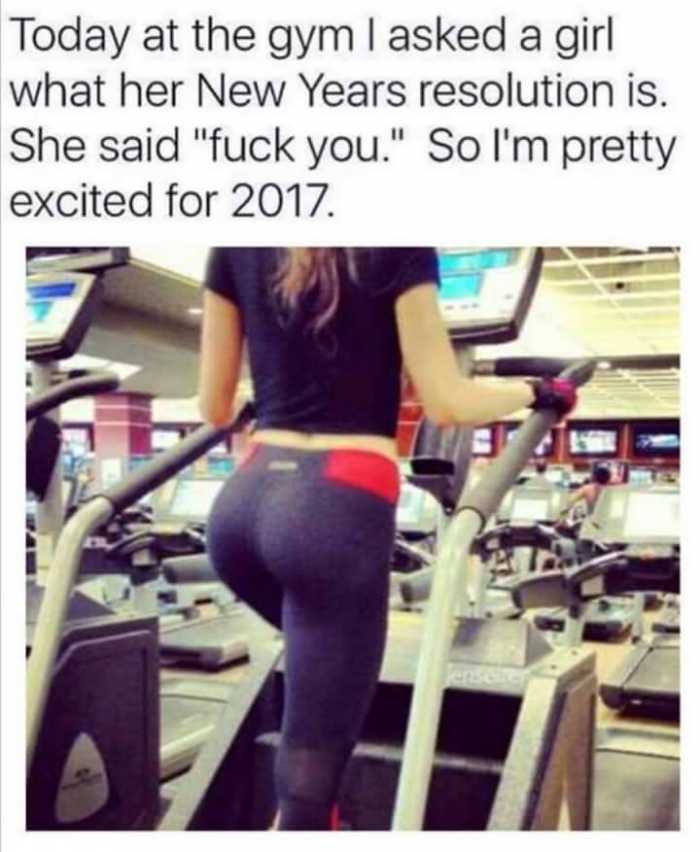 funny happy new year memes - at the gym