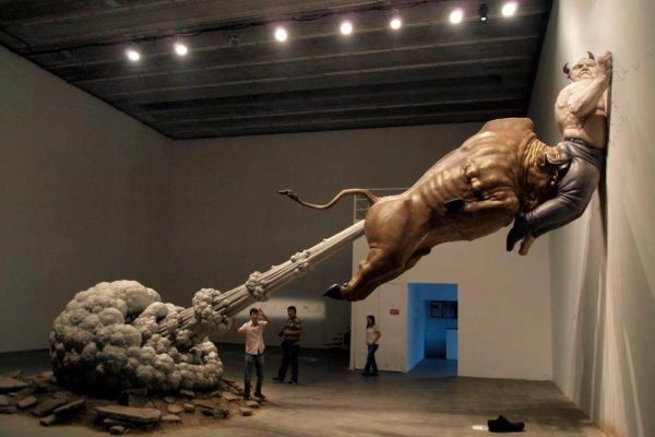 Bull fart sculture