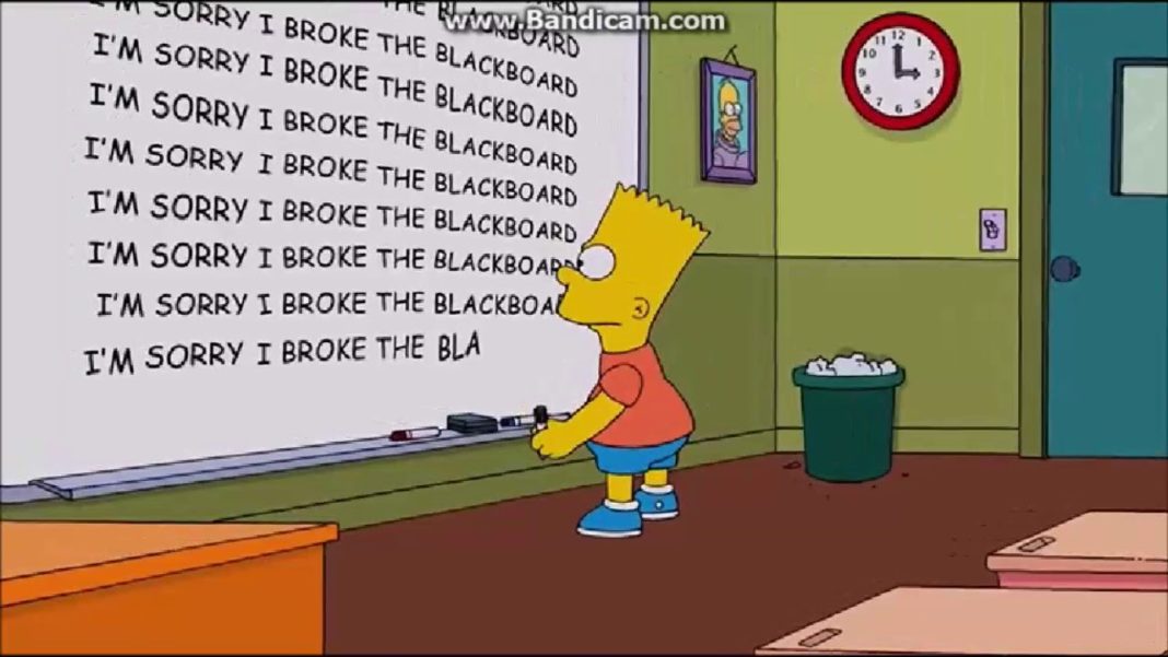 23 of the best Simpsons chalkboard gags of all times
